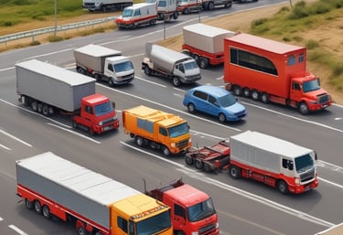 red and blue cargo containers