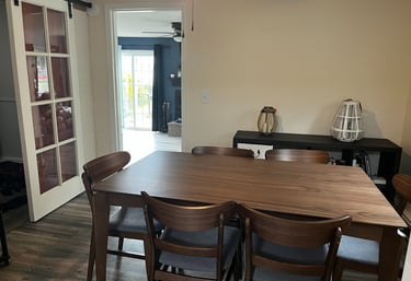 dining room southern michigan vrbo airbnb dock short term rental