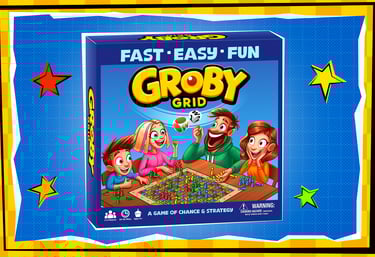Groby Grid standard edition family dice board game.