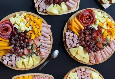 a variety of food items on a table