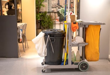 Commercial cleaning service maintaining a clean and professional business space