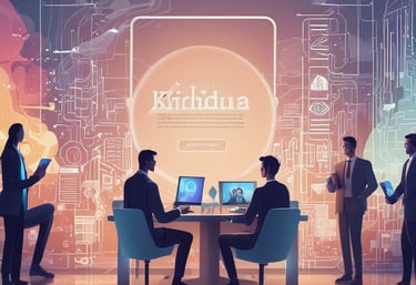 A modern office environment showcasing technology.