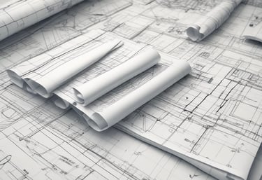 A professional consultation meeting with construction plans.