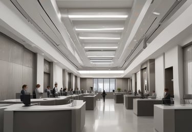 A professional consultation meeting with construction plans.