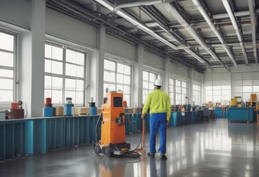 A clean and organized hotel room with fresh linens and neatly arranged furniture.