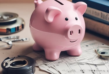 a yellow robot is standing on a white surface