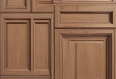 A modern kitchen setup featuring dark wood cabinetry with a glossy finish. The kitchen includes a stainless steel double sink and a gas stove with a steel hood. Under-cabinet lighting highlights the sleek and minimalistic design. Posters and informational sheets are displayed on the wall behind the sink. The flooring is made of light wood with a smooth finish.