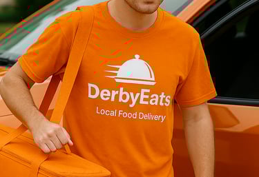 DerbyEats driver out for delivery.