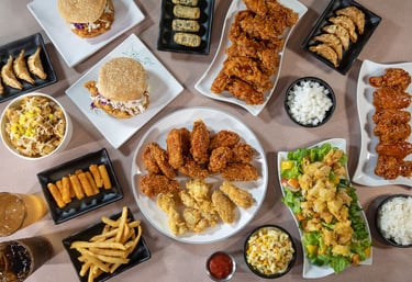 Soul chicken menus, Yangnyeom chicken wing, chicken salad, Chi-bob, chicken sandwich