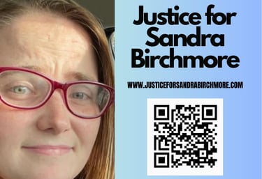 Justice for Sandra Birchmore Standout Sign for Members