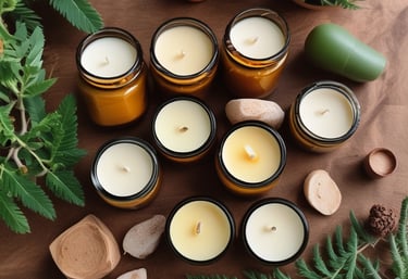 a lit candle sitting on top of a wooden table