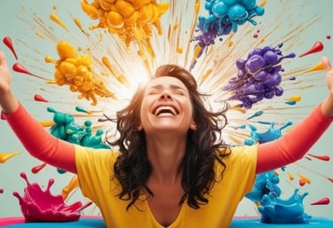 a woman with her arms up and arms wide open, smiling en talleres de desarrollo personal