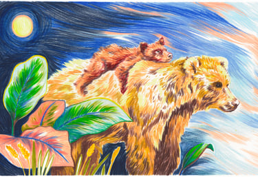 a bear bear cubby with a baby bear cubby