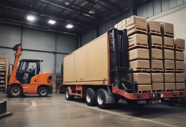 The image depicts an airplane on the tarmac at an airport with ground crew members working around it. The aircraft has elaborate black and white illustrations of animated characters on the fuselage. Cargo or luggage is being loaded into the airplane via specialized equipment, while ground personnel wearing safety gear are managing the process.