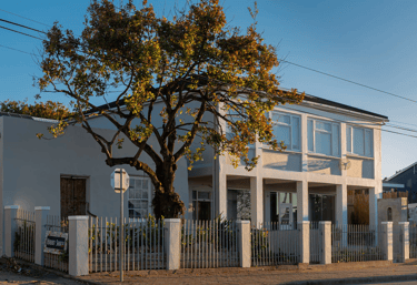 Exterior view of Art at Napier Gallery building with tree in front.