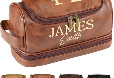Leather Mens Pouch for Art Supplies