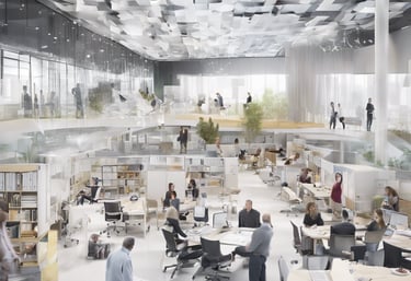 a man riding a skateboard down a street next to tall buildings