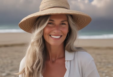 Femme devant un paysage