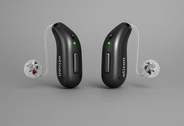 Aparelho auditivo discreto da marca Oticon