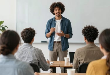 a wooden table with scrabble tiles spelling learn online