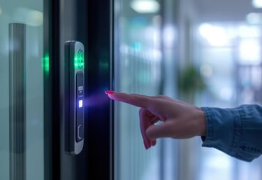 TechAid touch lock system going to touch by a woman finger