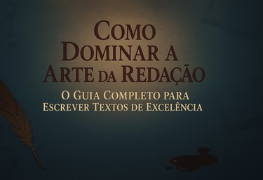 uma capa elegante de um artigo que ensina a escrever uma redação com excelência