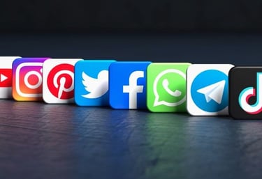 imagem contendo logotipos de varias redes sociais