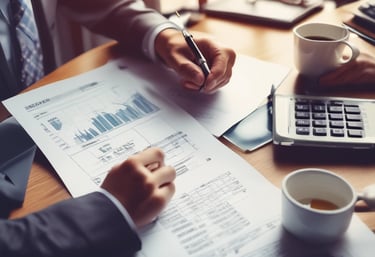 An office environment showcasing employees engaged in customer support and data processing tasks.