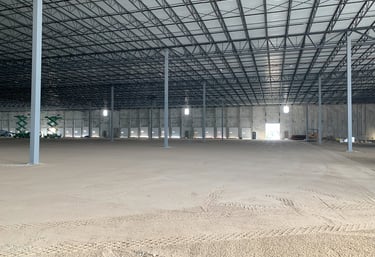 laser grading a warehouse in Columbus Ohio
