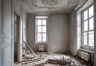 a man riding a skateboard down a street next to tall buildings