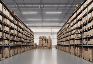 A team member carefully packing boxes in a warehouse, ready for delivery.