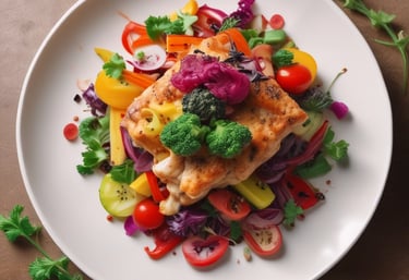 a pan filled with food sitting on top of a wooden cutting board