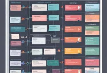 A person holds a smartphone that displays a website in French offering a simple and effective solution for managing social networks. The smartphone screen shows vibrant colors including purple and red text, and the background features green leaves.