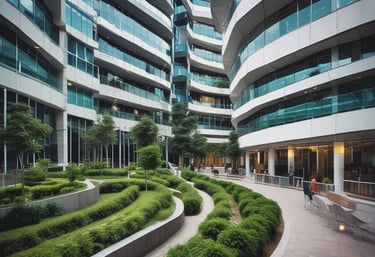 Four small, white robot figures are sitting in a row, each with a laptop in front of them. They have round bodies and blue accents, with 'AI' displayed on their chests. The background is minimal and light gray, emphasizing the robots and their computers.