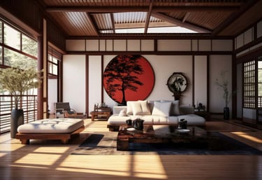 image d'un interieur japonais zen avec table basse