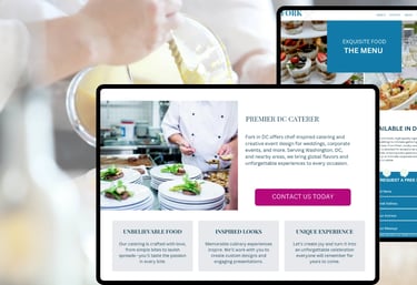 luxury web design for wedding professionals: wedding and event caterers and venues