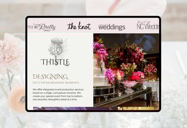 luxury web design for wedding professionals: wedding florists adn floral designers, event planners