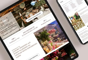 luxury web design for wedding professionals: wedding  and event planners and designers