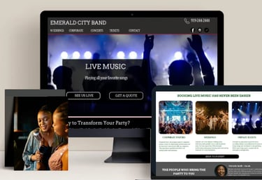 luxury web design for wedding professionals: wedding bands, djs and musicians