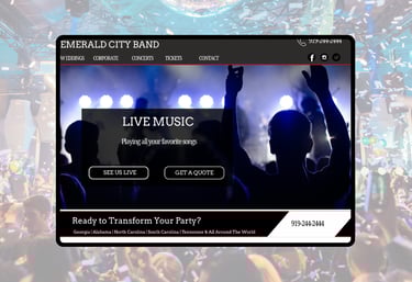luxury web design for wedding professionals: wedding bands, djs and musicians