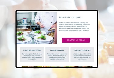 luxury web design for wedding professionals: wedding and event caterers and venues