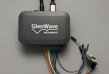 A GlenWave Instruments UPG-812 device, viewed from bird's eye view.