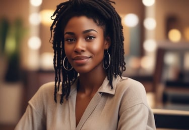 An array of natural hair care products displayed on a wooden table.