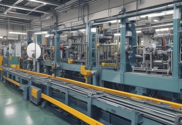 A control panel with various buttons and screens in an industrial setting.