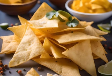 bowl of healthy chips, healthy snacks and healthy nachos.