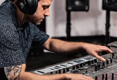 group of people in front of stage