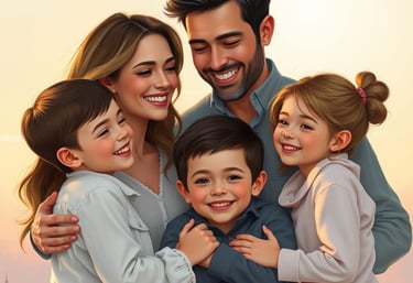 happy family members protected by a term insurance