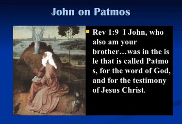 St. John the Evangelist writing the Book of Revelation.