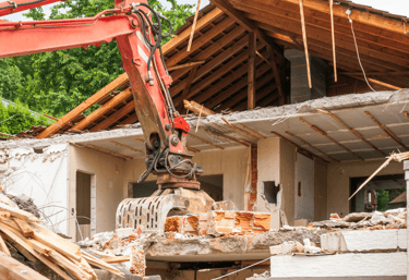 demolition of a house in Houston Tx