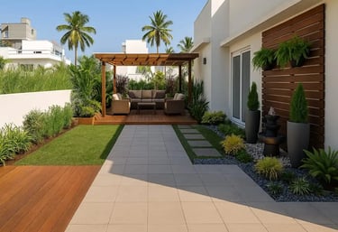 A neglected terrace after landscaping